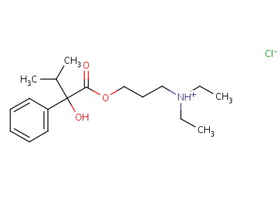 Benzeneacetic acid, a-hydroxy-a-(1-methylethyl)-,3-(diethylamino)propyl ester, hydrochloride (1:1) Structure,15422-00-1Structure