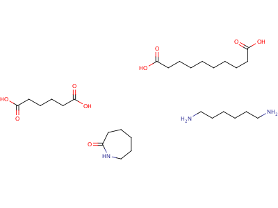 Decanedioic acid, polymer with hexahydro-2h-azepin-2-one, 1,6-hexanediamine and hexanedioic acid Structure,25191-90-6Structure