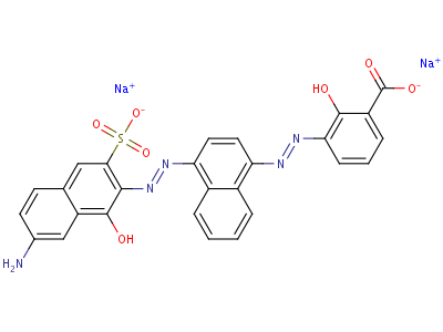 Disodium 3(or 5)-[[4-[(7-amino-1-hydroxy-3-sulphonato-2-naphthyl)azo]-1-naphthyl]azo]salicylate Structure,34977-63-4Structure