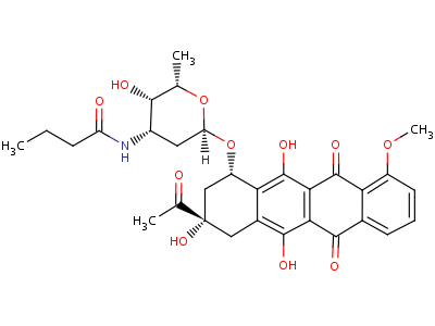 N-[6-[(3-acetyl-3,5,12-trihydroxy-10-methoxy-6,11-dioxo-2,4-dihydro-1h-tetracen-1-yl)oxy]-3-hydroxy-2-methyloxan-4-yl]butanamide Structure,38942-41-5Structure