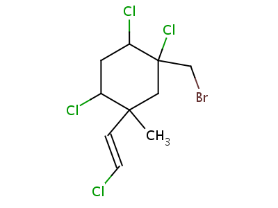 (1R)-1β,2β,4β-trichloro-5β-[(e)-2-chlorovinyl ]-1-(bromomethyl)-5-methylcyclohexane Structure,54279-01-5Structure