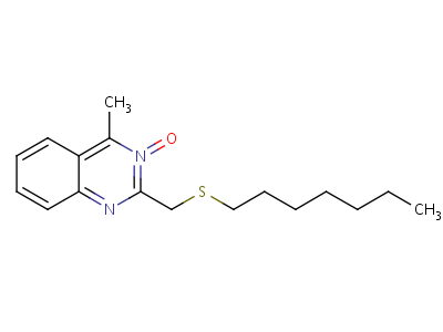 Quinazoline, 2-[(heptylthio)methyl]-4-methyl-, 3-oxide Structure,6327-40-8Structure