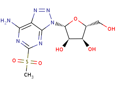 3H-1,2,3-triazolo[4,5-d]pyrimidin-7-amine,5-(methylsulfonyl)-3-b-d-ribofuranosyl- Structure,86480-37-7Structure