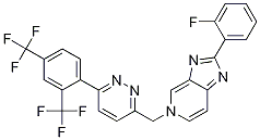 5-((6-(2,4-Bis(trifluoromethyl)phenyl)pyridazin-3-yl)methyl)-2-(2-fluorophenyl)-5h-imidazo[4,5-c]pyridine Structure,1000787-75-6Structure