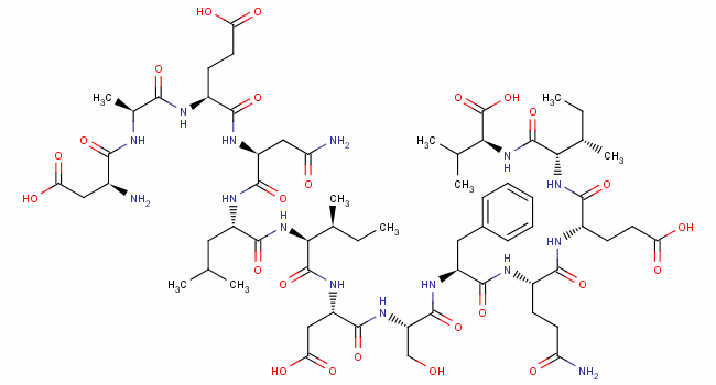 L-alpha-aspartyl-l-alanyl-l-alpha-glutamyl-l-asparaginyl-l-leucyl-l-isoleucyl-l-alpha-aspartyl-l-seryl-l-phenylalanyl-l-glutaminyl-l-alpha-glutamyl-l-isoleucyl-l-valine Structure,100111-07-7Structure