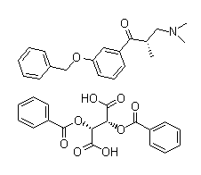 (S)-1-(3-(benzyloxy)phenyl)-3-(dimethylamino)-2-methylpropan-1-one.（l）-dbta Structure,1004315-81-4Structure