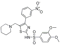 3,4-Dimethoxy-n-(4-(3-nitrophenyl)-5-(piperidin-1-ylmethyl)thiazol-2-yl)benzenesulfonamide Structure,1008119-83-2Structure