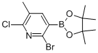 2-Bromo-6-chloro-5-methyl-3-(4,4,5,5-tetramethyl-1,3,2-dioxaborolan-2-yl)-pyridine Structure,1010101-11-7Structure