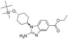 1H-benzimidazole-5-carboxylic acid, 2-amino-1-[trans-4-[[(1,1-dimethylethyl)dimethylsilyl]oxy]cyclohexyl]-, ethyl ester Structure,1012104-43-6Structure