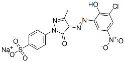 Sodium 4-[4-[(3-chloro-2-hydroxy-5-nitrophenyl)azo]-4,5-dihydro-3-methyl-5-oxo-1h-pyrazol-1-yl]benzenesulphonate Structure,10132-99-7Structure