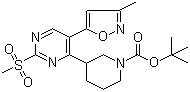 3-[5-(3-Methyl-5-isoxazolyl)-2-(methylsulfonyl)-4-pyrimidinyl]-1-piperidinecarboxylic acid,1,1-dimethylethylester Structure,1017793-03-1Structure