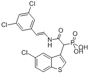 Phosphonic acid, p-[1-(5-chlorobenzo[b]thien-3-yl)-2-[[2-(3,5-dichlorophenyl)ethenyl]amino]-2-oxoethyl]- Structure,1020540-31-1Structure