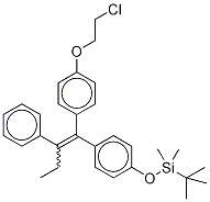 (3,3,4,4,4-d5)-(E/Z)-1-[4-(2-Chloroethoxy)phenyl]-1-[4-(t-butyldimethylsilyloxy)phenyl]-2-phenyl-1-butene Structure,1020719-26-9Structure