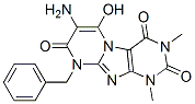 Pyrimido[2,1-f]purine-2,4,8(1h,3h,9h)-trione, 7-amino-6-hydroxy-1,3-dimethyl-9-(phenylmethyl)- Structure,102212-59-9Structure