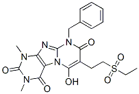 Pyrimido[2,1-f]purine-2,4,8(1h,3h,9h)-trione, 7-[2-(ethylsulfonyl)ethyl]-6-hydroxy-1,3-dimethyl-9-(phenylmethyl)- Structure,102212-69-1Structure