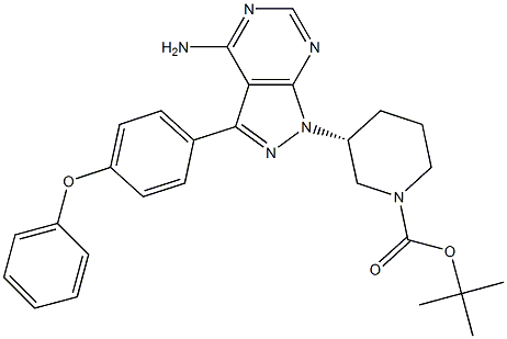 1-Piperidinecarboxylic acid, 3-[4-amino-3-(4-phenoxyphenyl)-1h-pyrazolo[3,4-d]pyrimidin-1-yl]-, 1,1-dimethylethyl ester, (3r)- Structure,1022150-11-3Structure