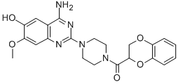 [4-(4-Amino-6-hydroxy-7-methoxy-2-quinazolinyl)-1-piperazinyl](2,3-dihydro-1,4-benzodioxin-2-yl)methanone Structure,102932-26-3Structure