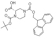 1-Tert-butyl 4-(9-h-fluoren-9-ylmethyl) hydrogen (2s)-piperazine-1,2,4-tricarboxylate Structure,1034574-30-5Structure