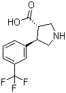 Trans-4-(3-(trifluoromethyl)phenyl)pyrrolidine-3-carboxylic acid-hcl Structure,1049978-65-5Structure