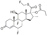 (6Alpha,8xi,11beta,14xi,16alpha,17alpha)-6,9-difluoro-17-{[(fluoromethyl)sulfanyl]carbonyl}-11-hydroxy-16-methyl-3-oxoandrost-4-en-17-yl propionate Structure,105613-90-9Structure