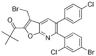 1-(6-(4-Bromo-2-chlorophenyl)-3-(bromomethyl)-5-(4-chlorophenyl)furo[2,3-b]pyridin-2-yl)-2,2-dimethylpropan-1-one Structure,1072708-39-4Structure