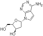 (2R,3r,5r)-5-(4-amino-7h-pyrrolo[2,3-d]pyrimidin-7-yl)-2-(hydroxymethyl)tetrahydrofuran-3-ol Structure,107729-48-6Structure