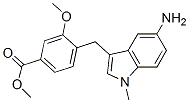 4-[(5-Amino-1-methyl-1h-indol-3-yl)methyl]-3-methoxybenzoic acid methyl ester Structure,107754-14-3Structure