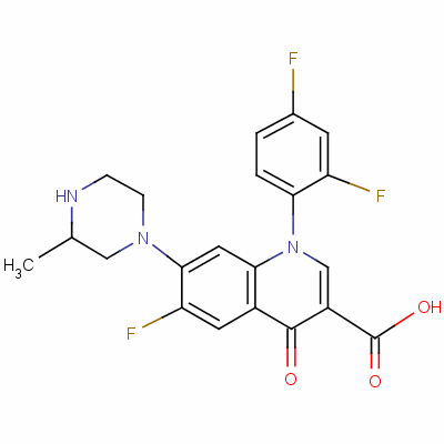 1-(2,4-Difluorophenyl)-6-fluoro-1,4-dihydro-7-(3-methyl-1-piperazinyl)-4-oxo-3-quinolinecarboxylic acid Structure,108319-06-8Structure