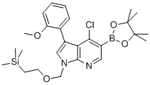 4-Chloro-3-(2-methoxyphenyl)-1-[[2-(trimethylsilyl)ethoxy]methyl]-1h-pyrrolo[2,3-b]pyridine-5-boronic acid pinacol ester Structure,1092580-60-3Structure