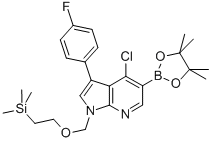 4-Chloro-3-(4-fluorophenyl)-1-[[2-(trimethylsilyl)ethoxy]methyl]-1h-pyrrolo[2,3-b]pyridine-5-boronic acid pinacol ester Structure,1092580-76-1Structure