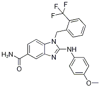 2-((4-Methoxyphenyl)amino)-1-(2-(trifluoromethyl)benzyl)-1h-benzo[d]imidazole-5-carboxamide Structure,1092829-79-2Structure