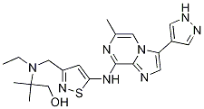 1-Propanol, 2-[ethyl[[5-[[6-methyl-3-(1h-pyrazol-4-yl)imidazo[1,2-a]pyrazin-8-yl]amino]-3-isothiazolyl]methyl]amino]-2-methyl- Structure,1094069-99-4Structure