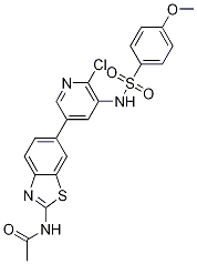 N-[6-[6-chloro-5-[[(4-methoxyphenyl)sulfonyl]amino]-3-pyridinyl]-1,3-benzothiazol-2-yl]acetamide Structure,1112980-87-6Structure