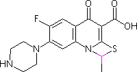 6-Fluoro-1-methyl-4-oxo-7-(1-piperazinyl)-4H-[1,3]thiazeto[3,2-a]quinoline-3-carboxylic acid Structure,112984-60-8Structure