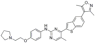 4-(5-(3,5-Dimethylisoxazol-4-yl)benzo[b]thiophen-2-yl)-5-methyl-n-(4-(2-(pyrrolidin-1-yl)ethoxy)phenyl)pyrimidin-2-amine Structure,1138474-57-3Structure