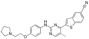 2-(5-Methyl-2-((4-(2-(pyrrolidin-1-yl)ethoxy)phenyl)amino)pyrimidin-4-yl)benzo[b]thiophene-5-carbonitrile Structure,1138474-61-9Structure