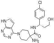 (S)-4-amino-n-(1-(4-chlorophenyl)-3-hydroxypropyl)-1-(7h-pyrrolo[2,3-d]pyrimidin-4-yl)piperidine-4-carboxamide Structure,1143532-39-1Structure