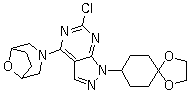 3-[6-Chloro-1-(1,4-dioxaspiro[4.5]dec-8-yl)-1h-pyrazolo[3,4-d]pyrimidin-4-yl]-8-oxa-3-azabicyclo[3.2.1]octane Structure,1144080-35-2Structure