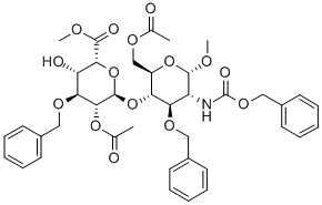 Methyl-6-o-acetyl-3-o-benzyl-2(benzyloxycarbonyl) amino-2-deoxy-4-o-(methyl2-o-acetyl-3-o-benzyl-alfa-l-idopyranosyl uronate)-alfa-d-glucopyranoside Structure,114869-97-5Structure