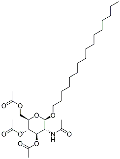 Hexadecyl 2-acetamido-3,4,6-tri-o-acetyl-2-deoxy-β-d-glucopyranoside Structure,115414-47-6Structure