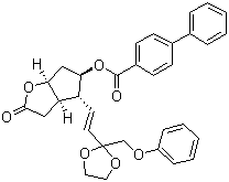 2-Oxo-4-(2-(2-(phenoxymethyl)-1,3-dioxolan-2-yl)vinyl)hexahydro-2h-cyclopenta[b]furan-5-yl[1,1-biphenyl]-4-carboxylate Structure,118392-79-3Structure