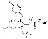 Sodium 3-{1-(4-chlorobenzyl)-5-isopropyl-3-[(2-methyl-2-propanyl)sulfanyl]-1h-indol-2-yl}-2,2-dimethylpropanoate Structure,118427-55-7Structure