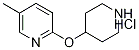 5-Methyl-2-(piperidin-4-yloxy)-pyridine hydrochloride Structure,1185308-30-8Structure