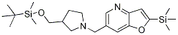 6-((3-((Tert-butyldimethylsilyloxy)methyl)pyrrolidin-1-yl)methyl)-2-(trimethylsilyl)furo[3,2-b]pyrid Structure,1188993-09-0Structure