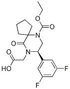 (R)-2-(8-(3,5-difluorophenyl)-6-(ethoxycarbonyl)-10-oxo-6,9-diazaspiro[4.5]decan-9-yl)acetic acid Structure,1206821-44-4Structure