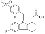 (-)-6-8-Difluoro-2,3,4,9-tetrahydro-9-[[4-(methylsulfonyl)phenyl]methyl]-1h-carbazole-1-acetic acid Structure,121083-05-4Structure