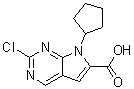 2-Chloro-7-cyclopentyl-7h-pyrrolo[2,3-d]pyrimidine-6-carboxylic acid Structure,1211443-58-1Structure