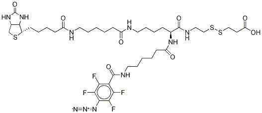 2-{N2-[n6-(4-azido-2,3,5,6-tetrafluorobenzoyl)-6-aminocaproyl]-n6-(6-biotinamidocaproyl)-l-lysinylamido}] ethyl 2-carboxyethyl disulfide Structure,1217773-33-5Structure