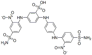 Benzenesulfonic acid, 5-[[4-(aminosulfonyl)-2-nitrophenyl] amino]-2-[[4-[[4-(aminosulfonyl)-2-nitrophenyl ]amino]phenyl]amino]- Structure,12239-00-8Structure