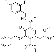 5-[[[(2,4-Difluorophenyl)methyl]amino]carbonyl]-1-(2,2-dimethoxyethyl)-1,4-dihydro-4-oxo-3-(phenylmethoxy)-2-pyridinecarboxylic acid methyl ester Structure,1229006-21-6Structure